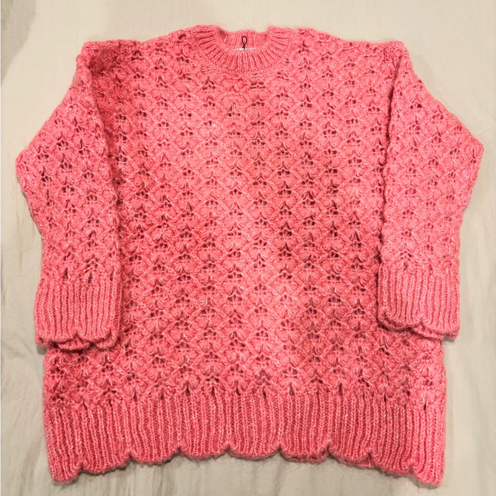 Zara Pink Textured Women's Sweater